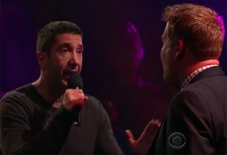 Watch David Schwimmer Go In On James Corden In This Late Late Show Rap