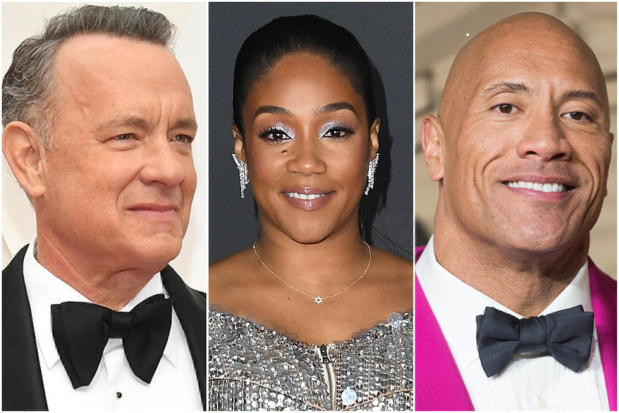 Tom Hanks, Tiffany Haddish, and Dwayne "The Rock" Johnson