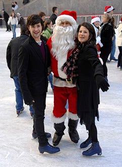 Matt Dallas and Daphne Zuniga with Santa Claus - ABC Family Stars celebrate the "25 Days of Christmas", Dec. 2006