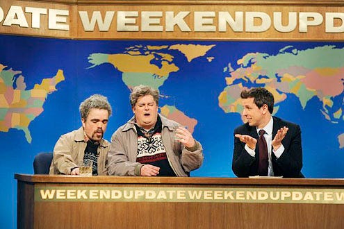 Saturday Night Live - Season 38 - "Justin Timberlake" - Peter Dinklage, Bobby Moynihan and Seth Meyers