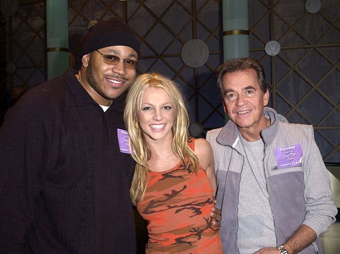 Ll Cool J, Britney Spears and Dick Clark - 28th Annual American Music Awards rehearsals, Los Angeles, January 7. 2001