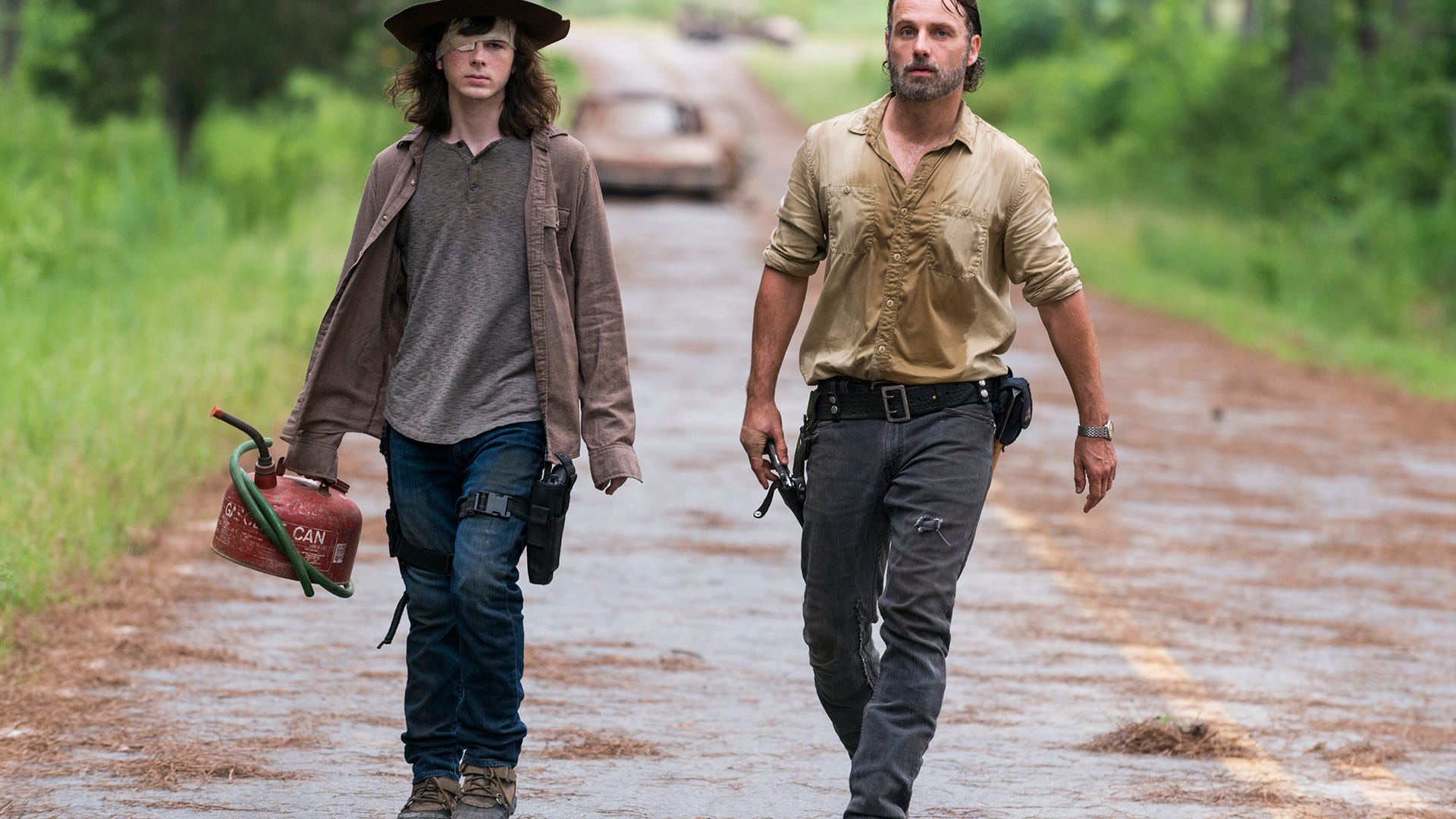Chandler Riggs and Andrew Lincoln, The Walking Dead