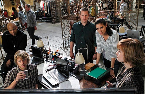 NCIS: Los Angeles - "Empty Quiver" - Eric Christian Olsen as LAPD Liaison Marty Deeks,  LL COOL J as Sam Hanna, Chris O'Donnell as Special Agent G. Callen,  Daniela Ruah as Special Agent Kensi Blye,  and Renee Felice Smith as Nell Jones