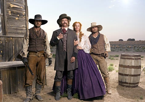 Comanche Moon - Karl Urban as Woodrow Call, Val Kilmer as Inish Scull, Rachel Griffiths as Inez Scull, Steve Zahn as Gus McCrae