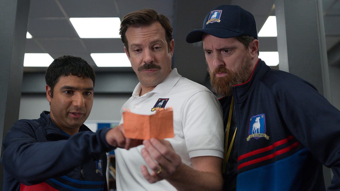 Nick Mohammed, Jason Sudeikis, and Brendan Hunt, Ted Lasso