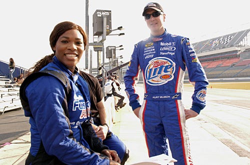 Fast Cars and Superstars: The Young Guns Celebrity Race - Serena Williams, Kurt Busch