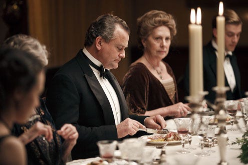 Downton Abbey - Season 2 - Hugh Bonneville as Lord Grantham and Penelope Wilton as Isobel Crawley
