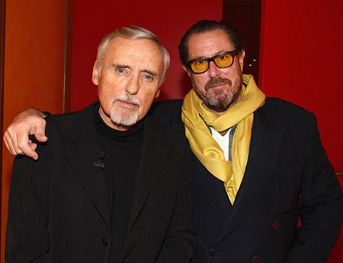 Dennis Hopper and Julian Schnabel  - An Evening with Dennis Hopper hosted by the Moving Image at The Times Center, New York City, December 4, 2008