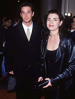 Noah Wyle and Julianna Margulies - NBC Party for Warren Littlefield in Beverly Hills, December 11, 1995