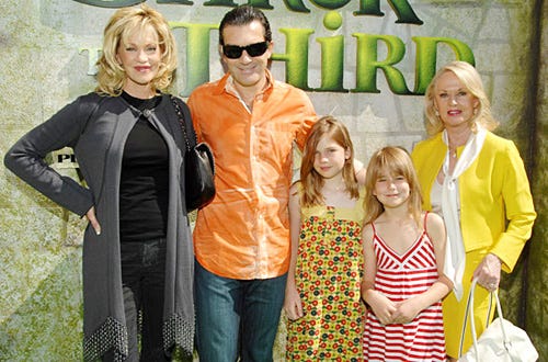 Melanie Griffith, Antonio Banderas with children, and Tippi Hedren - "Shrek the Third" Los Angeles premiere - May 2007