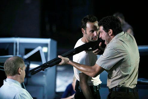 The Walking Dead - Season 1 - "TS-19" - Noah Emmerich, Andrew Lincoln and Jon Bernthal