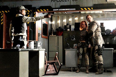 Defiance - Season 1 - "I Just Wasn't Made for These Times" - Dewshane Williams, Stephanie Leonidas and Grant Bowler