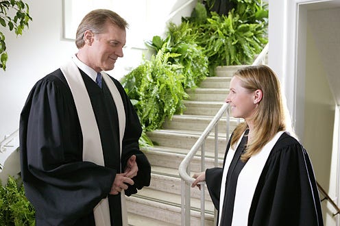 7th Heaven - Stephen Collins as "Rev. Eric Camden" and Beverley Mitchell as "Lucy Kinkirk"
