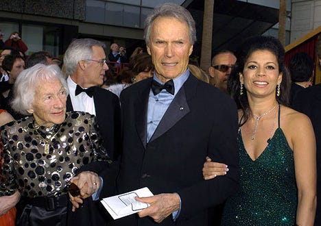 Clint Eastwood with his mother and wife Dina Eastwood - The 76th Annual Academy Awards, February 29, 2004