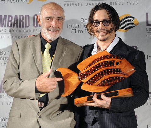 Sean Connery and Johnny Depp  - The 6th Annual Bahamas Film Festival in Nassau, December 13, 2009