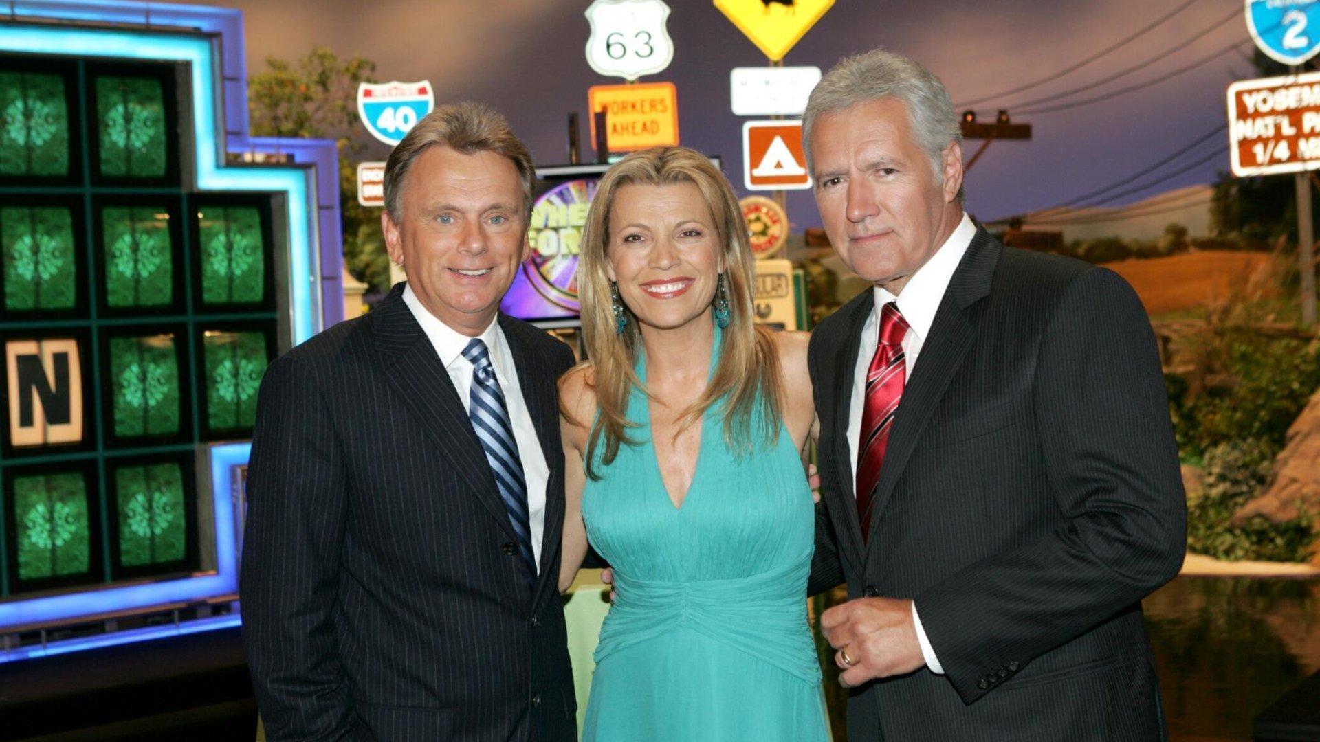 Pat Sajak, Vanna White, and Alex Trebek