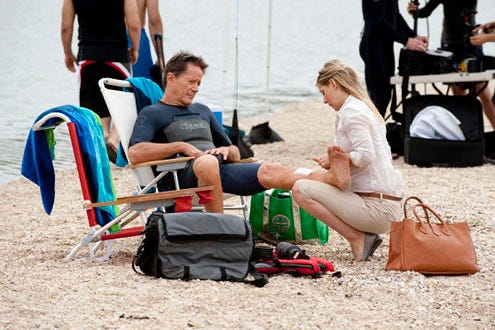 Royal Pains - Season 2 - "Comfort's Overrated" - Peter Strauss as Graham Barnes and Anastasia Griffith as Dr. Emily Peck