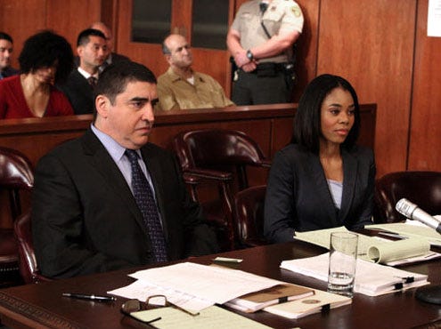 Law & Order: Los Angeles - Season 1 - "Hollywood" - Alfred Molina as DDA. Ricardo Morales and Regina Hall as DDA. Evelyn Price