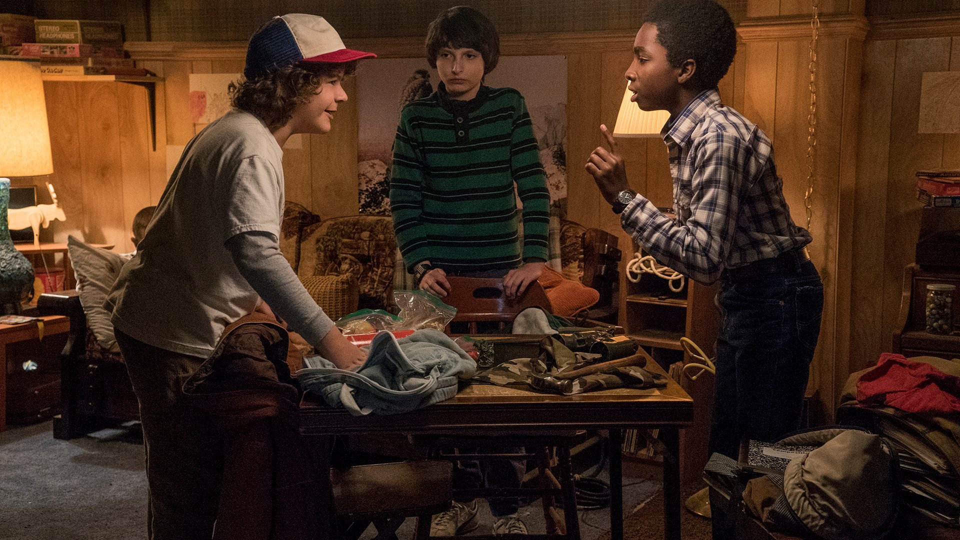 Gaten Matarazzo, Caleb McLaughlin and Finn Wolfhard, Stranger Things