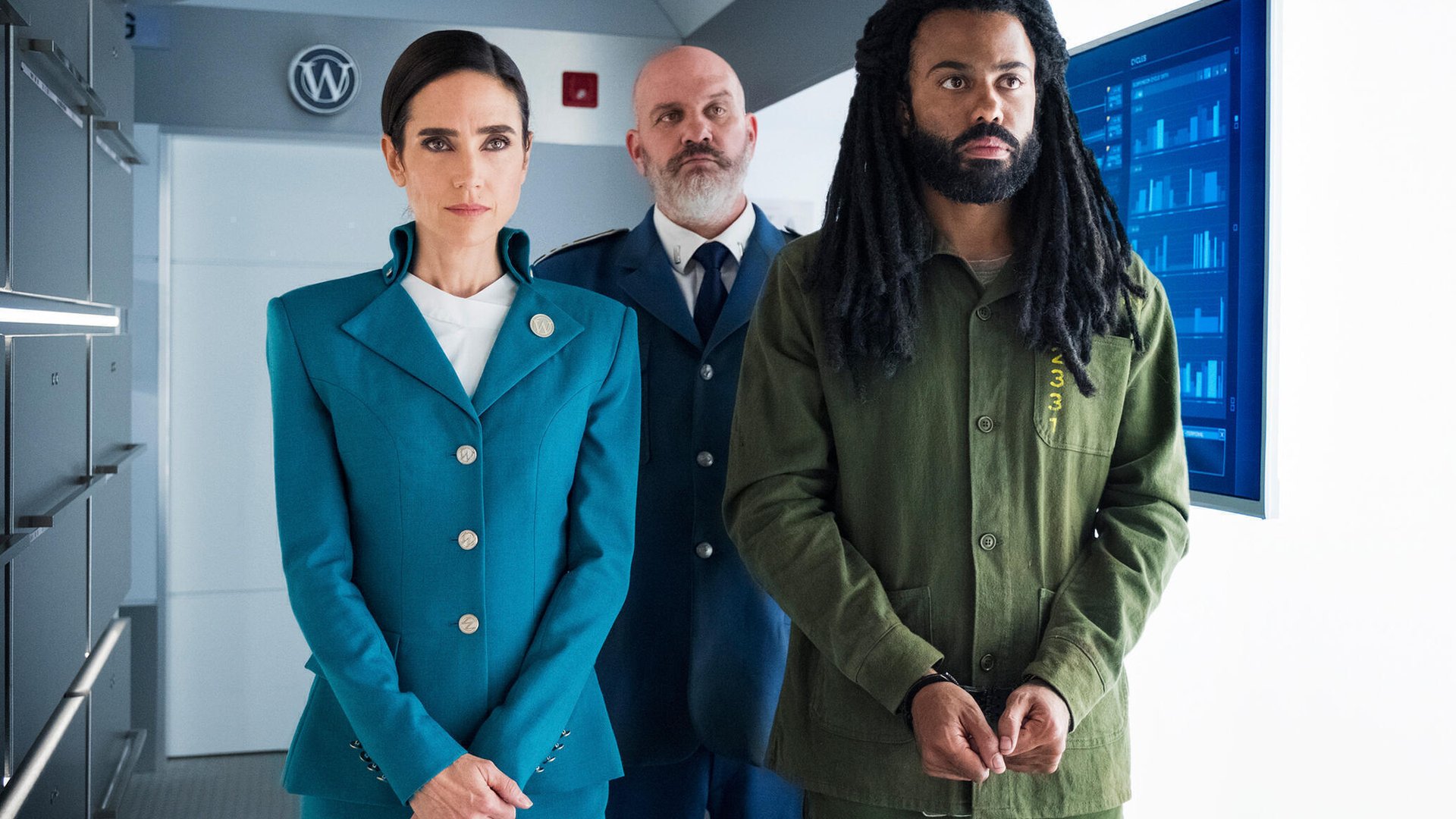 Jennifer Connelly, Mike O'Malley, and Daveed Diggs, Snowpiercer