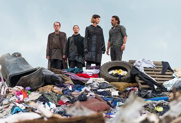 Thomas Francis Murphy, Sabrina Gennarino, Pollyanna McIntosh and Andrew Lincoln, The Walking Dead