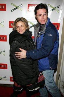 Amy Sedaris and Stephen Colbert - Netflix/Cinetic party, Jan. 2005