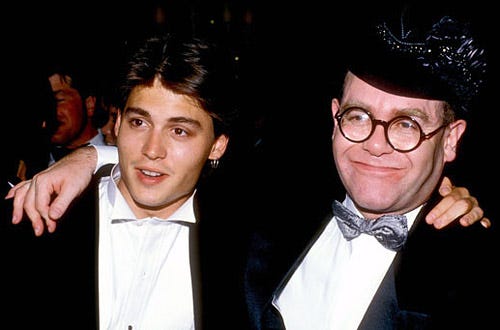 Johnny Depp and Elton John - Circa 1980s