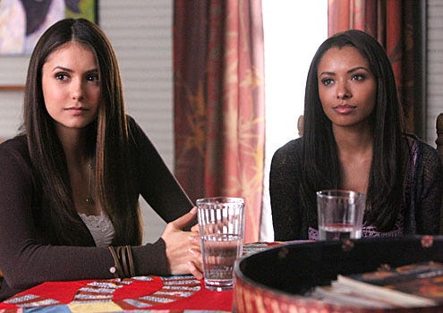 Vampire Diaries - Season 3 - "The Ties That Bind" - Nina Dobrev as Elena and Kat Graham as Bonnie