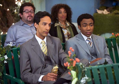 Community - Season 3 - "Urban Matrimony and the Sandwich Arts" - Danny Pudi as Abed and Donald Glover as Troy