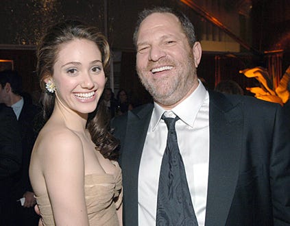 Emmy Rossum and Harvey Weinstein - The Weinstein Company & Glamour Magazine Golden Globes after party in Beverly Hills, January 16, 2006