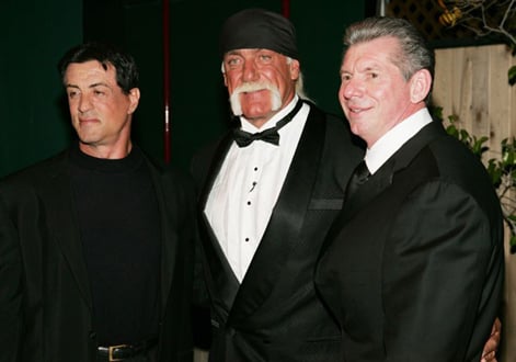 Sylvester Stallone, Hulk Hogan, and Vince McMahon - WWE Hall of Fame Induction Ceremony, April 2005