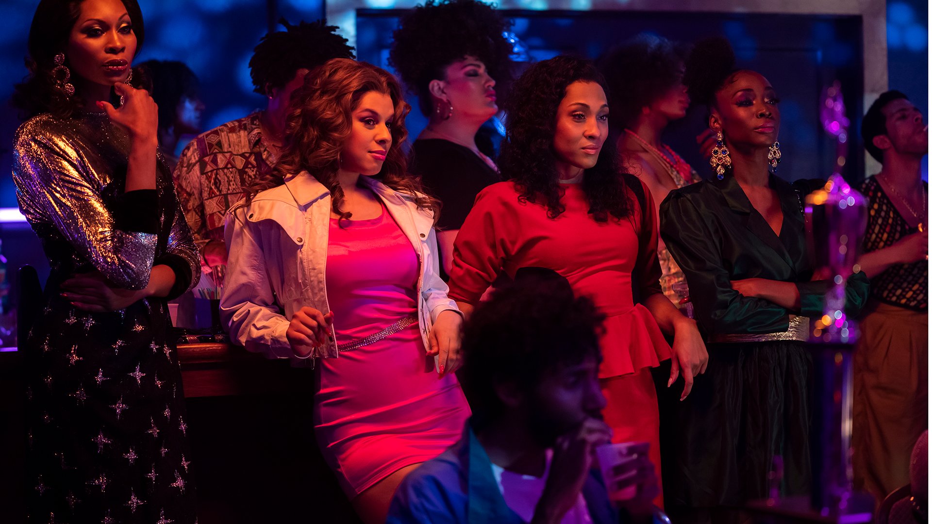 Dominique Jackson as Elektra, Hailie Sahar as Lulu, Mj Rodriguez as Blanca, Angelica Ross as Candy, Pose