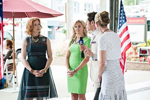 Royal Pains - Season 5 - "A Trismus Story" - Frances Conroy, Laura Bell Bundy, Paulo Costanzo and Brooke D'Orsay