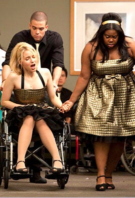 Glee - Season 1 - "Journey" - Dianna Agron as Quinn, Mark Selling as Puck and Amber Riley as Mercedes