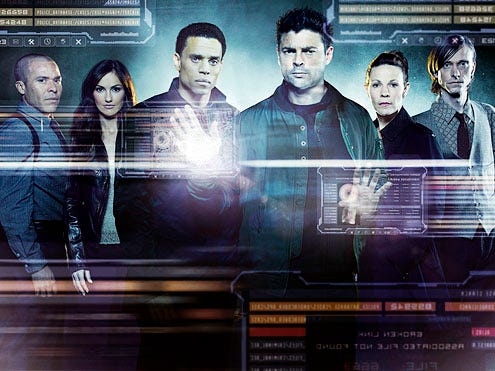 Almost Human - Season 1 - Michael Irby, Minka Kelly, Michael Ealy, Karl Urban, Lilli Taylor and Mackenzie Crook