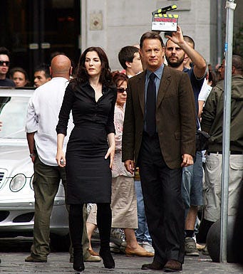 Tom Hanks and Ayelet Zurer - On the set of the movie "Angels And Demons" in Italy, June 9, 2008