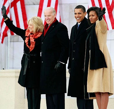 Barack Obama, Michelle Obama, Joseph Biden and his wife Jill Biden - The "We Are One: The Obama Inaugural Celebration at the Lincoln Memorial" in Washington DC, January 18, 2009