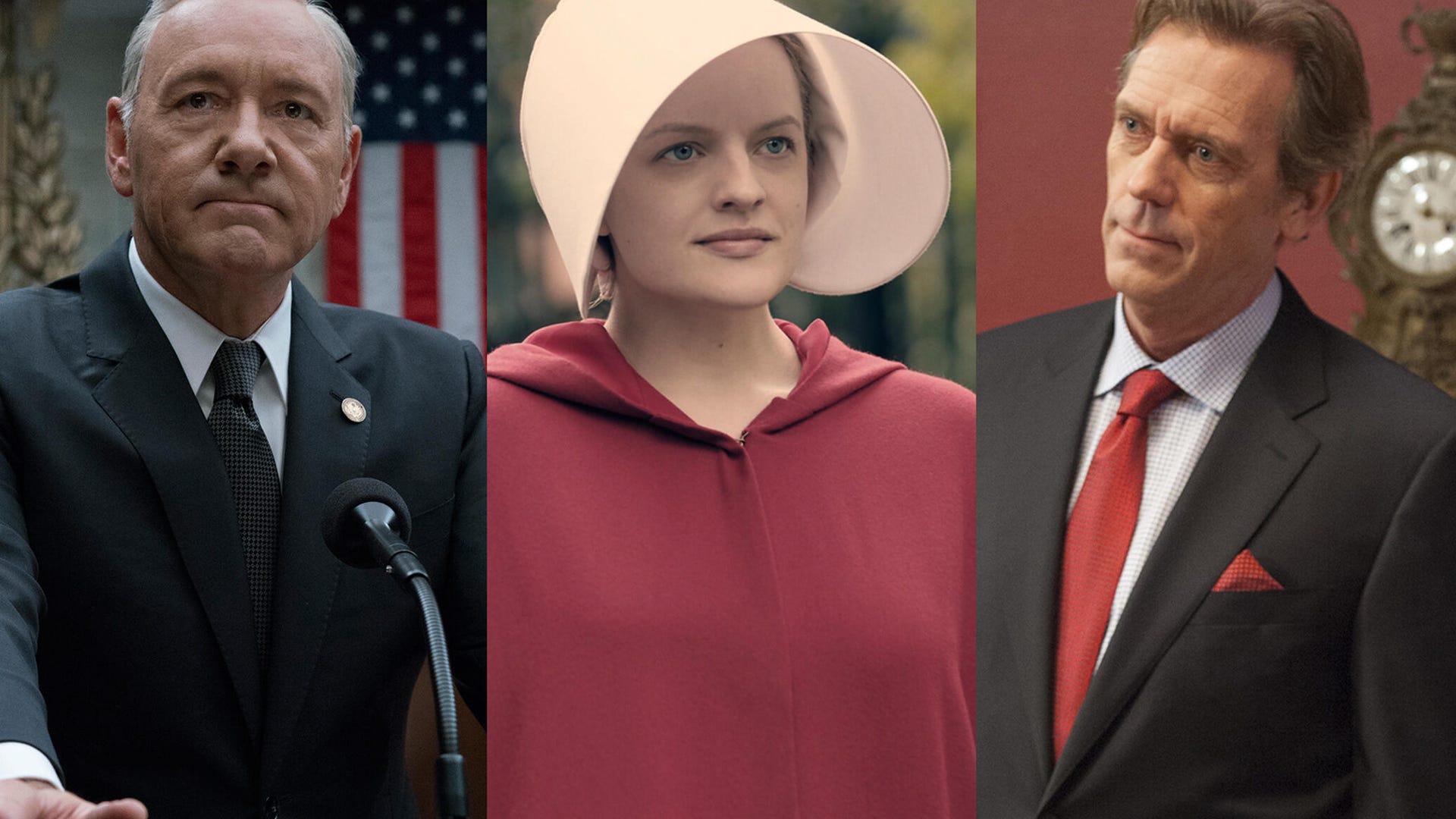 Kevin Spacey, House of Cards; Elisabeth Moss; The Handmaid's Tale; Hugh Laurie, Veep