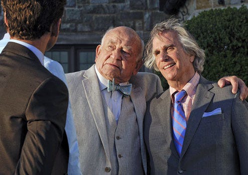 Royal Pains - Season 3 - "A Man Called Grandpa" - Edward Asner as Ted Roth and Henry Winkler as Eddie R. Lawson