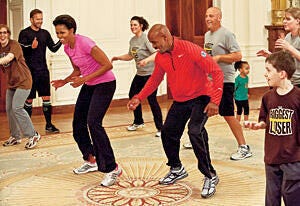 Michelle Obama Works Out on The Biggest Loser