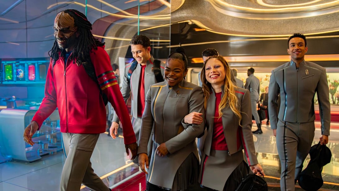 Karim Diané, George Hawkins, Kerrice Brooks, Bella Shepard, and Sandro Rosta, Star Trek: Starfleet Academy