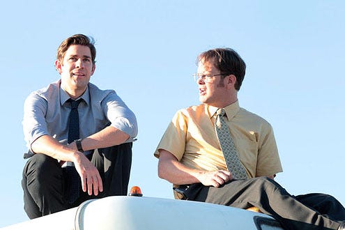 The Office - Season 9 - "Work Bus" - John Krasinski and Rainn Wilson