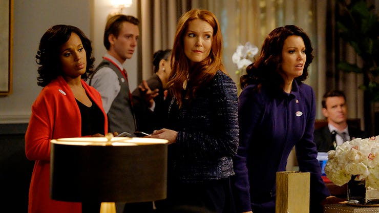 Kerry Washington, Darby Stanchfield and Bellamy Young, Scandal