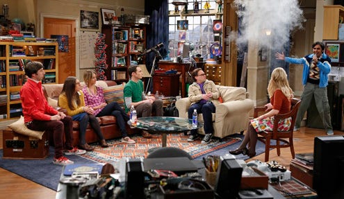 The Big Bang Theory - Season 7 - "The Scavenger Vortex" - Simon Helberg, Mayim Bialik, Kaley Cuoco, Jim Parsons, Johnny Galecki, Melissa Rauch and Kunal Nayyar