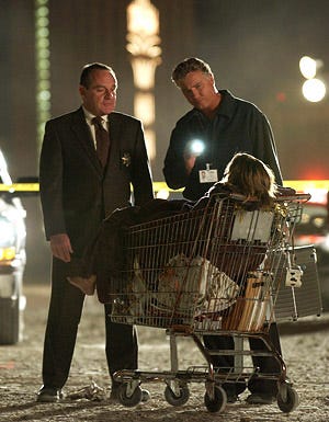 CSI: Crime Scene Investigation - Season 2 - "The Hunger Artist" - Paul Guilfoyle as Brass and William Petersen as Grissom