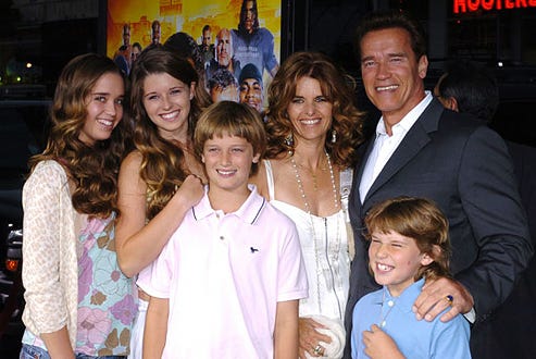 Arnold Schwarzenegger, Maria Shriver and family - "The Longest Yard" Los Angeles premiere, May 19, 2005