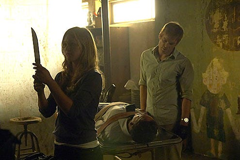 Dexter - Season 5 - "The Big One" -  Julie Stiles as Lumen, Jonny Lee Miller as Jordan Chase and Michael C. Hall as Dexter