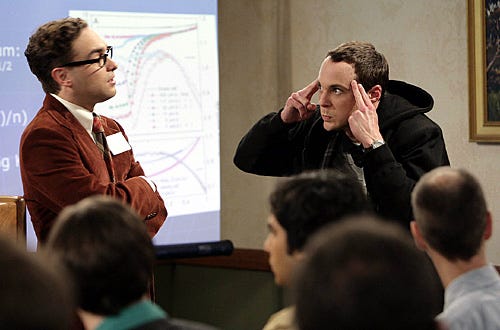The Big Bang Theory - Season 1 - "The Cooper-Hofstadter Polarization" - Johnny Galecki as Leonard and Jim Parsons as Sheldon