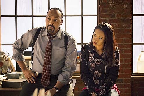 The Flash - Season 1 - "City of Heroes" - Jesse L. Martin and Candice Patton