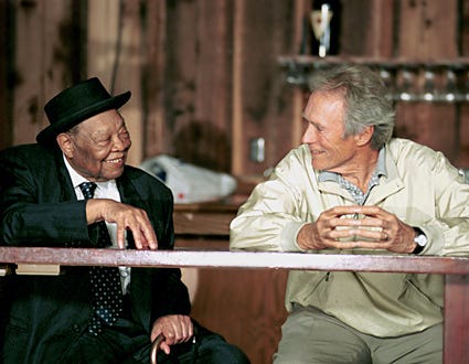 The Blues - Clint Eastwood (right) with Kansas City jazz and blues pianist, Jay "Hootie" McShann
